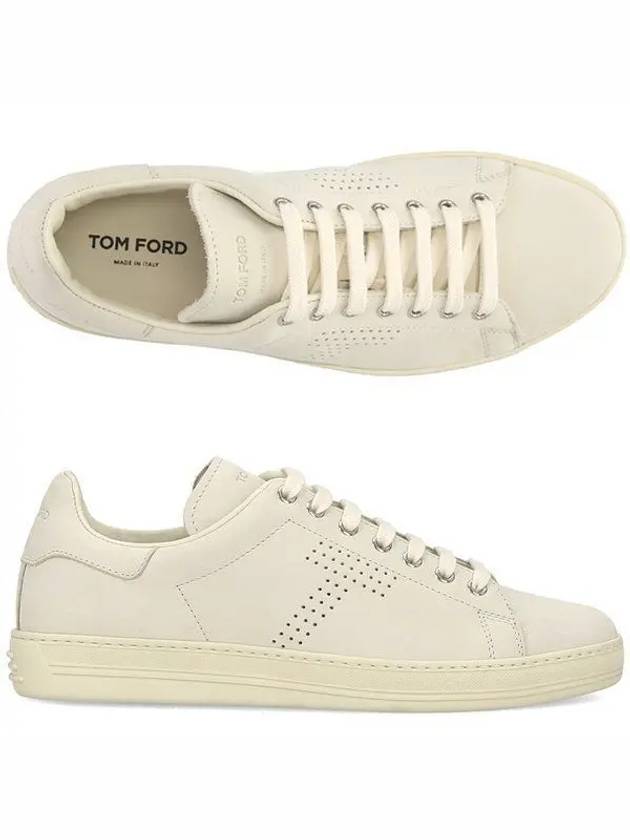 Warwick Grain Leather Low Top Sneakers Marble Cream - TOM FORD - BALAAN 2