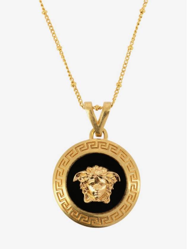 Women Medusa Icon Necklace Black Gold - VERSACE - BALAAN 2