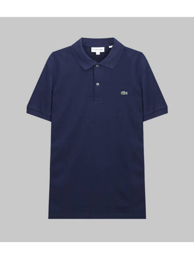 Men’s Regular Fit Pima Cotton Polo Shirt Navy - LACOSTE - BALAAN 1