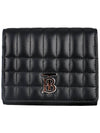 Lola Folding Small Quilted Leather Card Wallet Black Palladium - BURBERRY - BALAAN 3