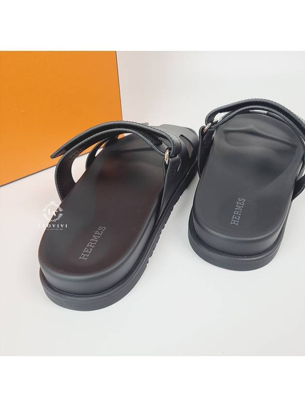 Chypre Calfskin Sandals Black - HERMES - BALAAN 6