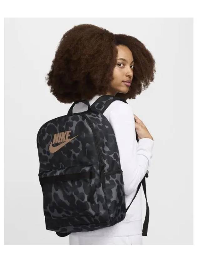 Heritage Animal AOP Backpack Dark Smoke Gray Black Metallic Red Bronze HF6996 070 - NIKE - BALAAN 1