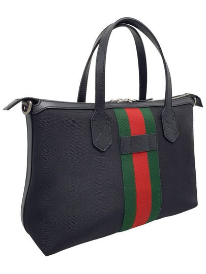 Women s 630923 Three Stripes Web Black Fabric Tote Bag Strap - GUCCI - BALAAN 2