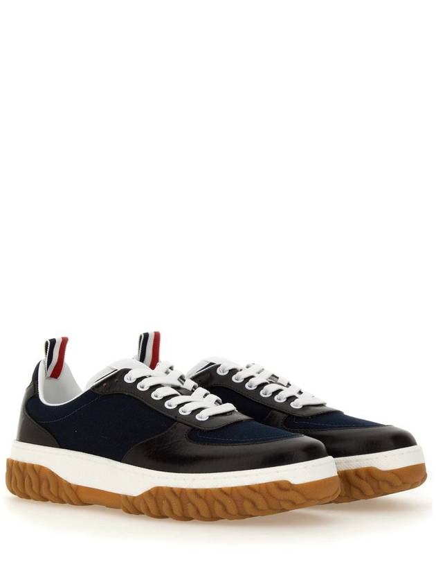 Letterman Panel Low-Top Sneakers Navy - THOM BROWNE - BALAAN 4