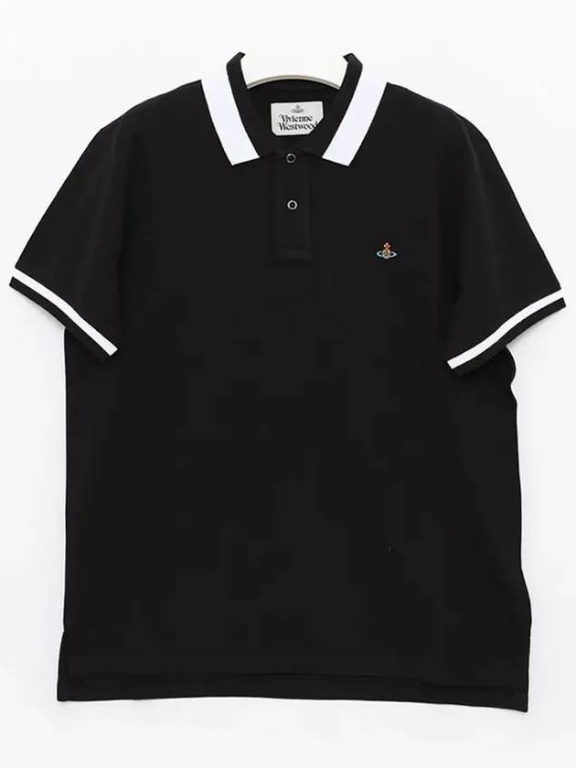 Classic ORB Logo Polo Shirt Black - VIVIENNE WESTWOOD - BALAAN 3