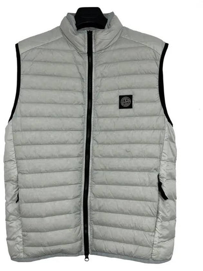 Loom Woven Chambers Nylon Down Vest Light Grey - STONE ISLAND - BALAAN 2