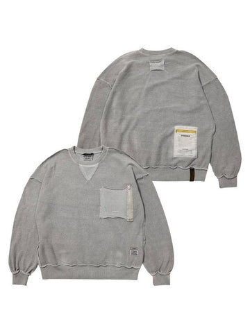 Inside Out Oversized Pigment Crew Neck Sweatshirt Grey - STIGMA - BALAAN 1