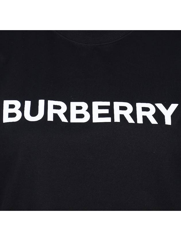 Logo Print Crew Neck Cotton Short Sleeve T-Shirt Black - BURBERRY - BALAAN 7