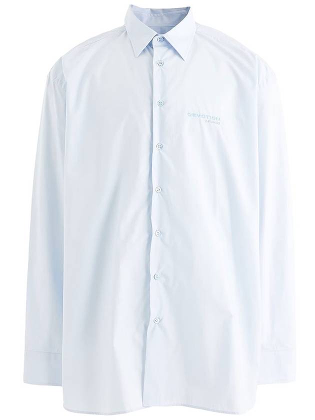 Big Fit Devotion Embroidered Shirt Light Blue 212M293B100070042 - RAF SIMONS - BALAAN 1