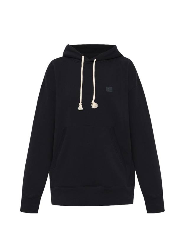 Face Patch Hoodie Black - ACNE STUDIOS - BALAAN 1