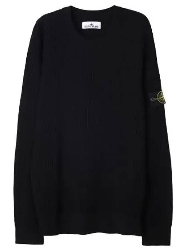 Full rib wool crew neck knit regular fit men - STONE ISLAND - BALAAN 1