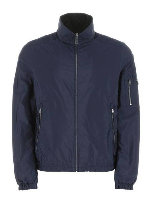 nylon reversible jacket navy blue - PRADA - BALAAN 1