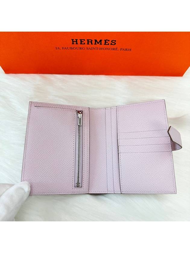 Bearn Compact Half Wallet Mauve Pale - HERMES - BALAAN 4