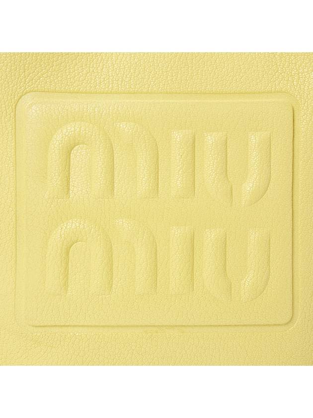 Madras Leather Shoulder Bag Lemon Yellow - MIU MIU - BALAAN 9