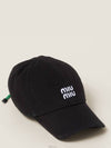 Embroidered Logo Denim Ball Cap Black - MIU MIU - BALAAN 2