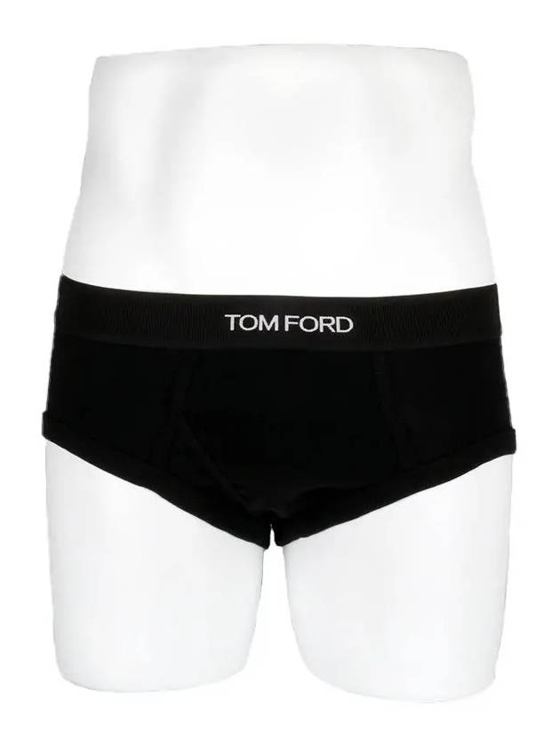 Men's Cotton Logo Waistband Briefs 2 Pack Black - TOM FORD - BALAAN 3