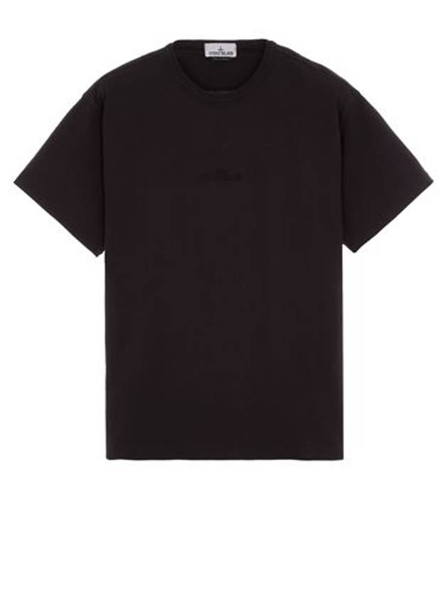 Micro Embroidered Logo Cotton Jersey Short Sleeve T-Shirt Black - STONE ISLAND - BALAAN 2