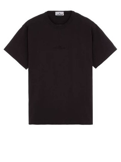 Micro Embroidered Logo Cotton Jersey Short Sleeve T-Shirt Black - STONE ISLAND - BALAAN 2