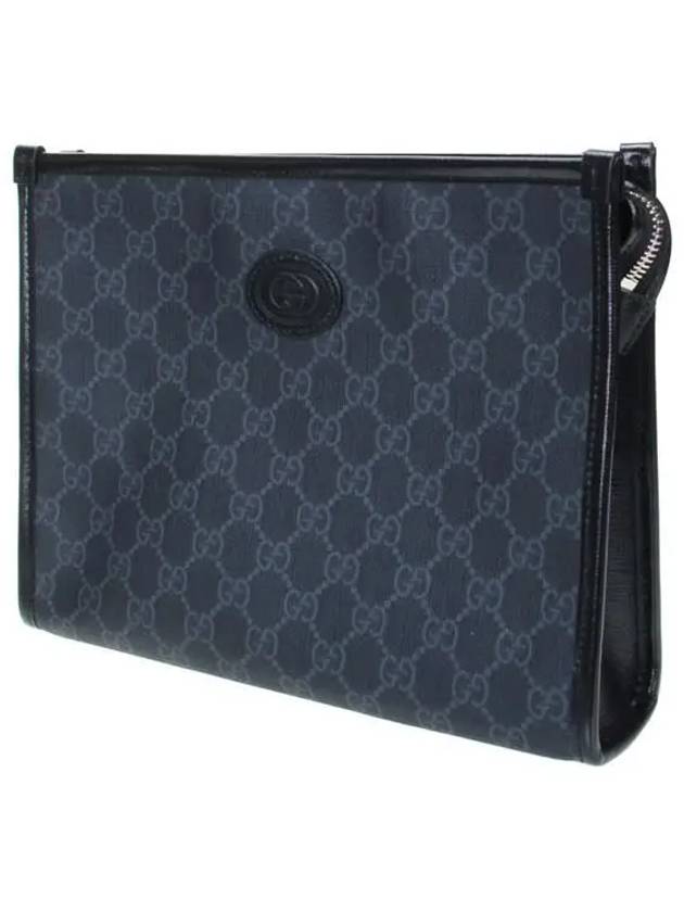 Interlocking G Canvas Clutch Bag Black - GUCCI - BALAAN 3