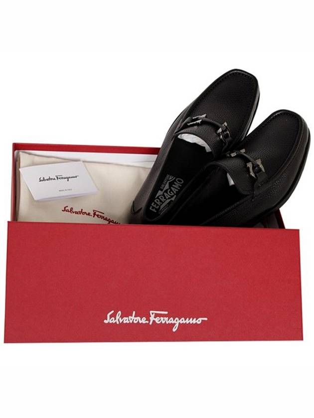 Gancini Suede Moccasin Loafers Black - SALVATORE FERRAGAMO - BALAAN 6