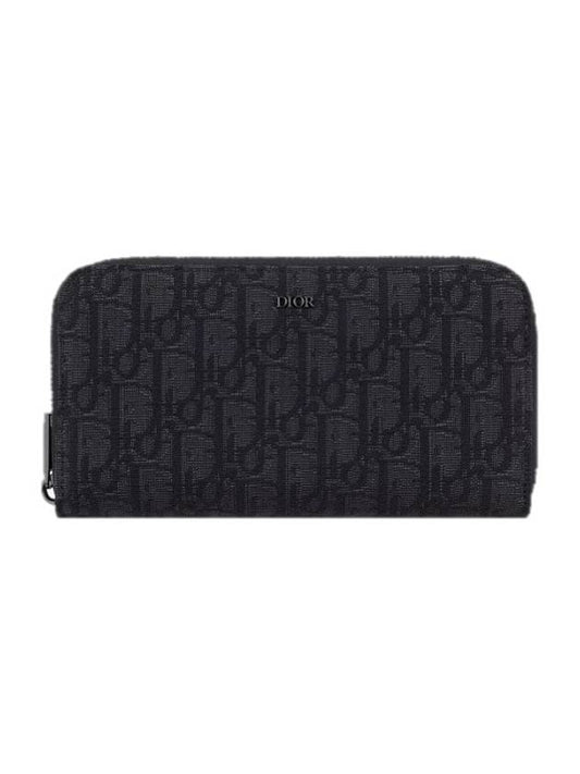 Oblique Jacquard Zipper Long Wallet Black - DIOR - BALAAN 2