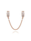 Clear Pave Safety Chain Clip Charm Rose Gold - PANDORA - BALAAN 1