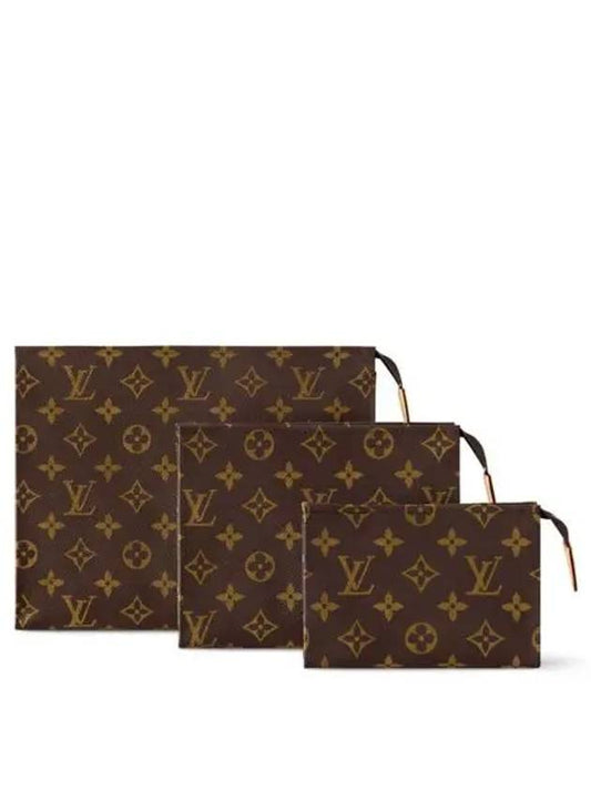 Trio Toilet Monogram Coated Canvas Pouch Bag Brown - LOUIS VUITTON - BALAAN 2