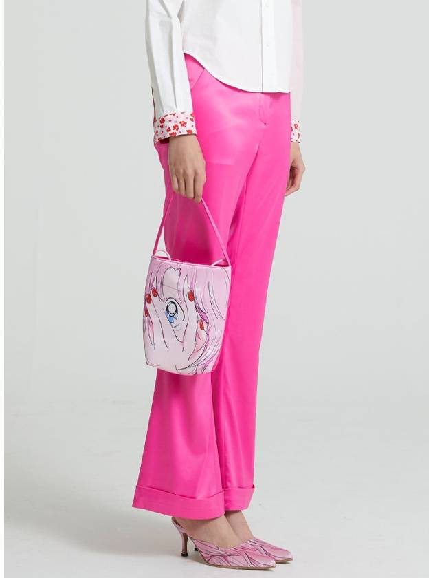 Women's Satin Slim Bootcut Wide Pants Pink - RAWMANTICS - BALAAN 2