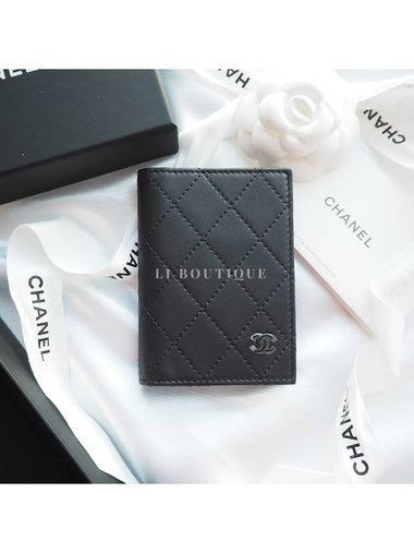 CC logo men s card wallet all black AP3822 - CHANEL - BALAAN 1