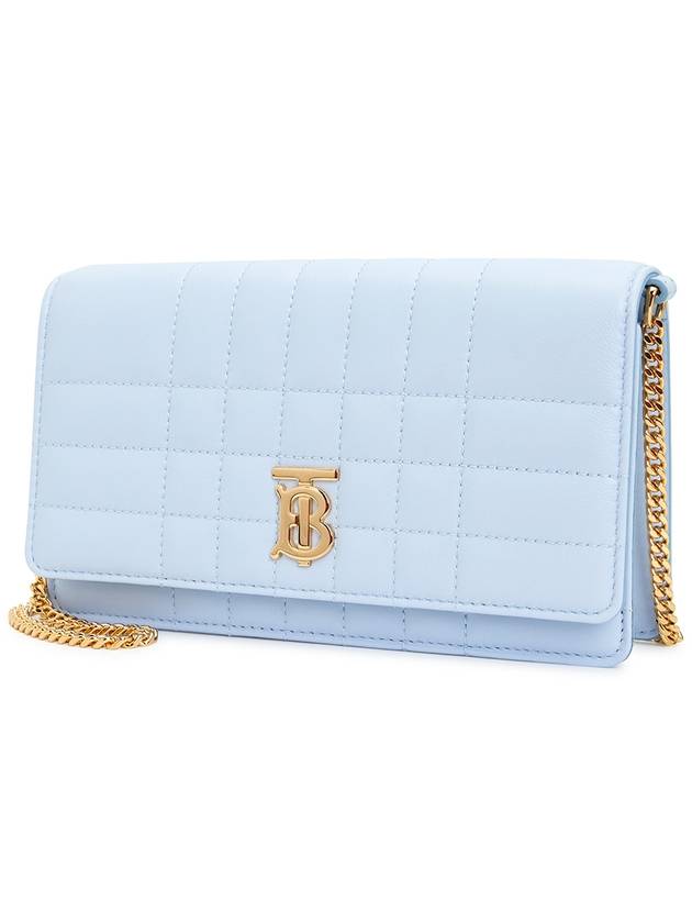 Quilted Leather Lola Clutch Bag Blue - BURBERRY - BALAAN 3