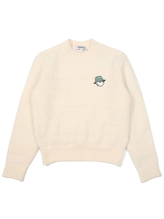 Bucket point round sweater IVORY WOMAN - MALBON GOLF - BALAAN 1