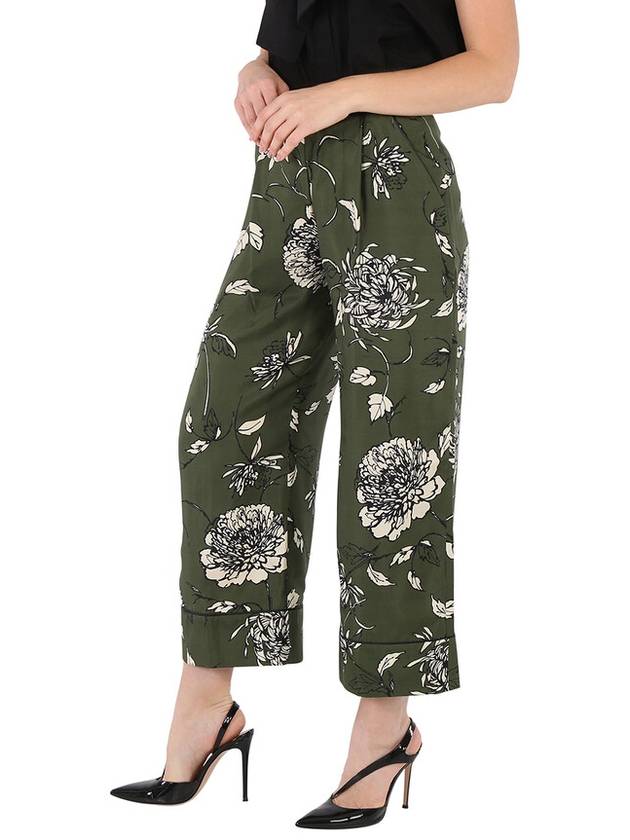 Women's Floral Silk Straight Pants Green - MONCLER - BALAAN 4