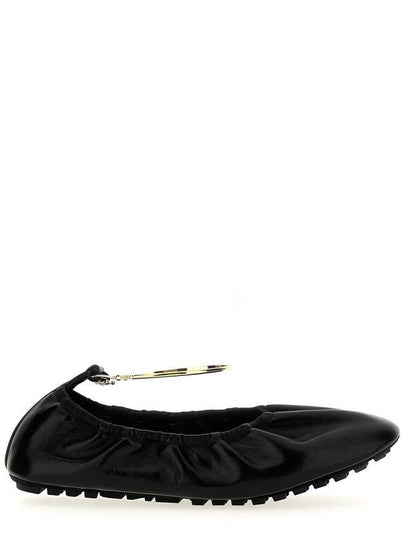 Filo Leather Ballerina Flat Black - FENDI - BALAAN 2