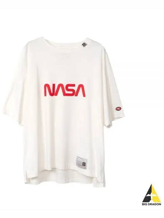 24 A12TS662 white NASA logo print t shirt - MIHARA YASUHIRO - BALAAN 1