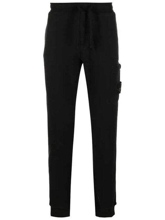 Waffen Patch Cotton Fleece Track Pants Black - STONE ISLAND - BALAAN 2