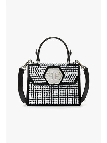 Women s Hexagon Turnlock Crystal Tote Bag Black - PHILIPP PLEIN - BALAAN 1