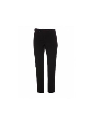 Women's Humanita Cotton Blend Straight Pants Black - S MAX MARA - BALAAN 1