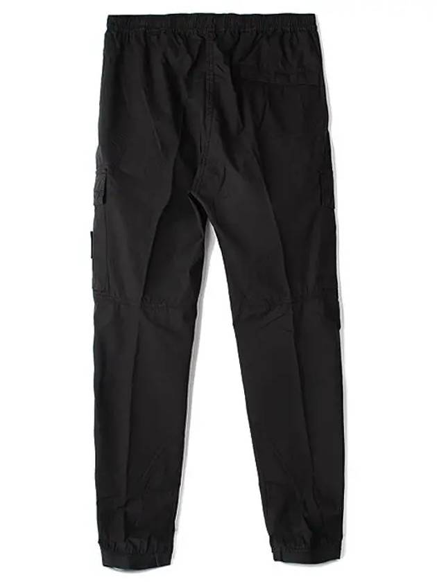 Stretch Cotton Tela Paracadute Cargo Straight Pants Black - STONE ISLAND - BALAAN 3