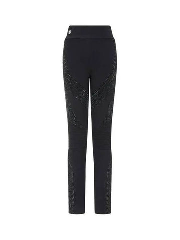 Women s High Waist Crystal Stone Leggings Black - PHILIPP PLEIN - BALAAN 1