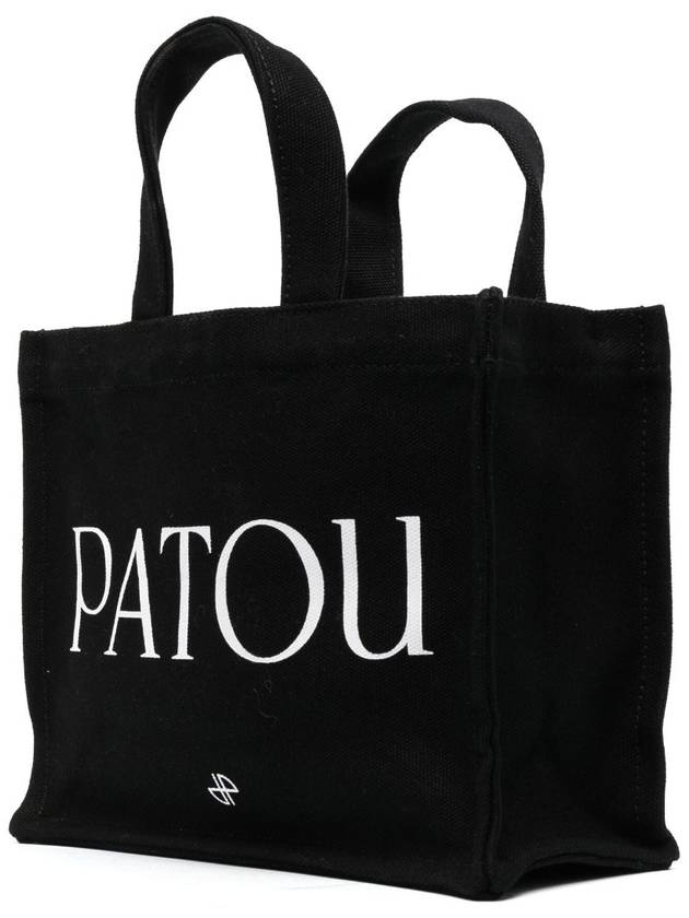 Logo Print Cotton Tote Bag Black - PATOU - BALAAN 4