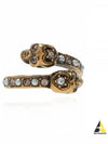 Women's Wrap Around Twin Crystal Skull Ring Gold - ALEXANDER MCQUEEN - BALAAN 2