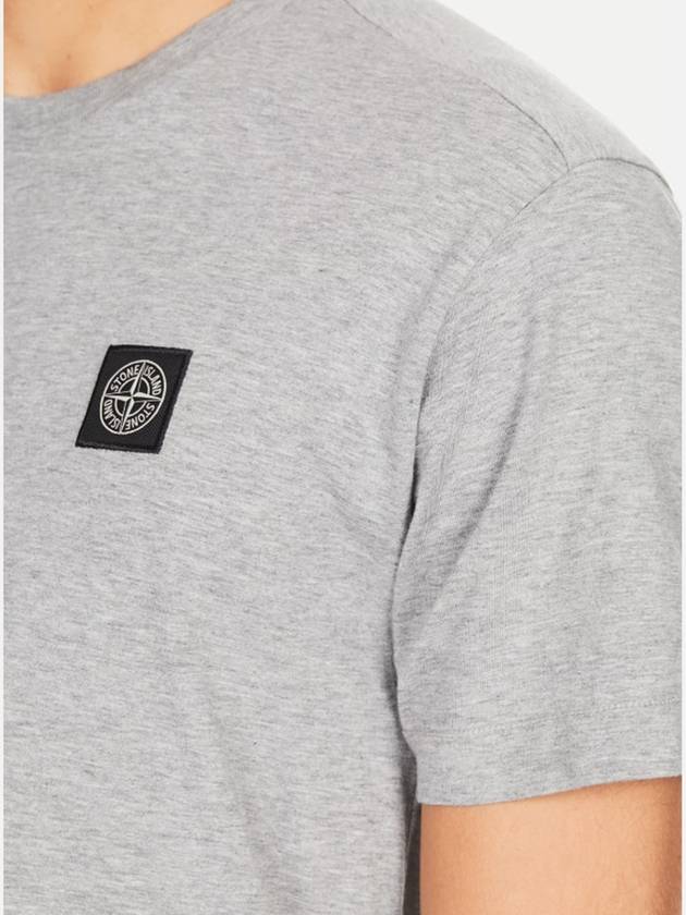 Logo Patch Short Sleeve T-Shirt Grey - STONE ISLAND - BALAAN 5