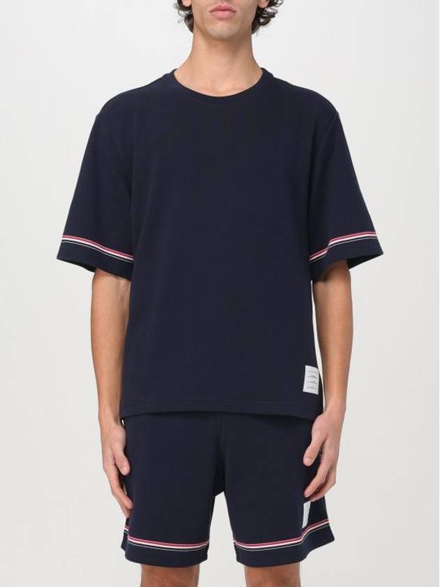 Cotton Rugby Short Sleeve T-Shirt Navy - THOM BROWNE - BALAAN 2