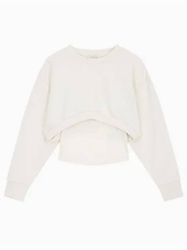 Jeans 2 In 1 Crew Neck Sweatshirt Ivory - CALVIN KLEIN - BALAAN 2