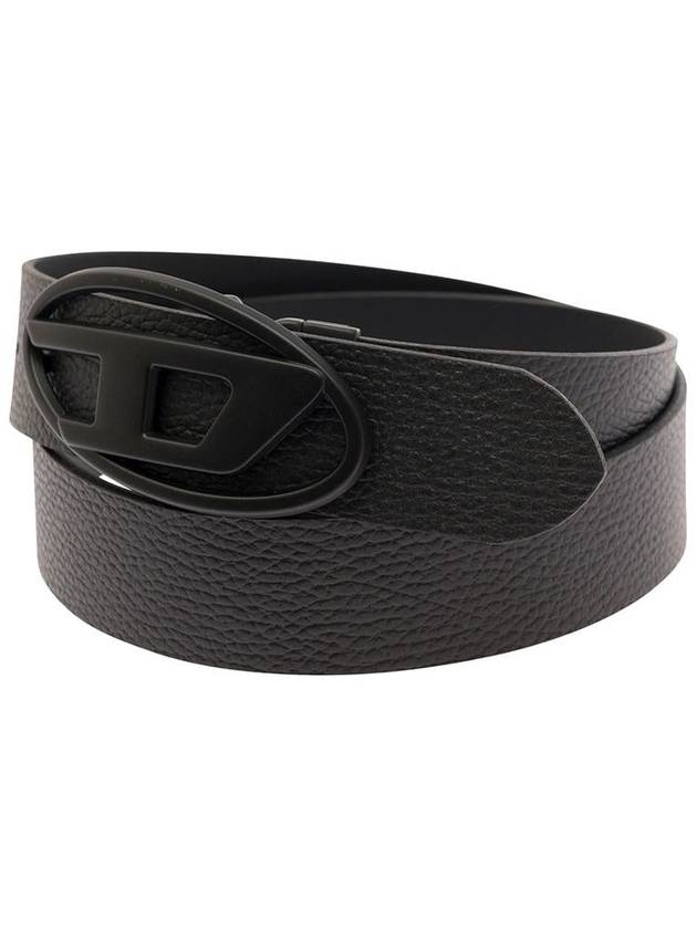 1DR Reversible Logo Leather Belt Black - DIESEL - BALAAN 3