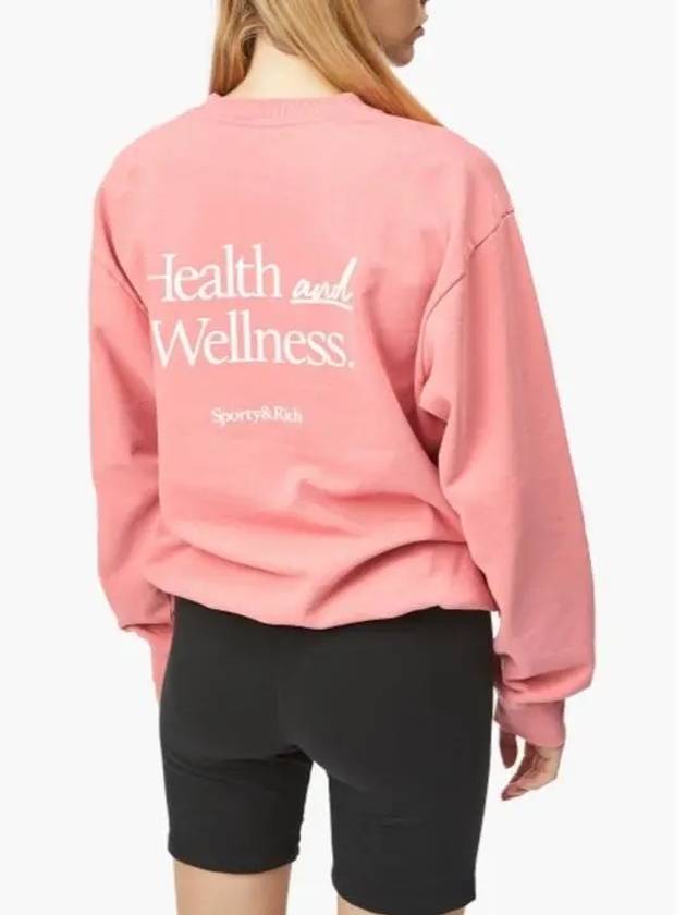 Logo Print Crew Neck Cotton Sweatshirt Pink - SPORTY & RICH - BALAAN 4