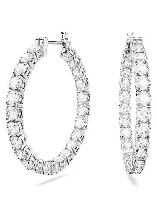 Matrix Hoop Earrings Silver - SWAROVSKI - BALAAN 2