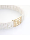 Chanel AA8782 White Banding Lambskin Gold CC Women s Belt - CHANEL - BALAAN 9