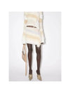 Acne Studios Striped Fringe Wrap Skirt AF0409 DJ9 OFF WHITE CREAM - ACNE STUDIOS - BALAAN 2