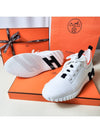 Depart Knit Calfskin Low Sneakers Blanc - HERMES - BALAAN 3